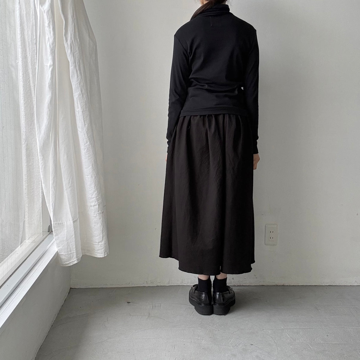 MAGALI コットンウールハイネックカットソー　ブラック