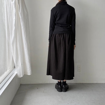 MAGALI コットンウールハイネックカットソー　ブラック