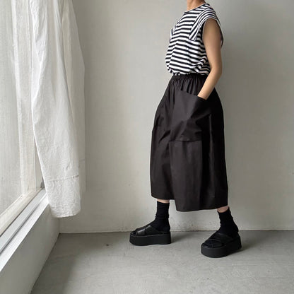 TENNE HANDCRAFTED MODERN ビッグポケットキュロット　ブラック