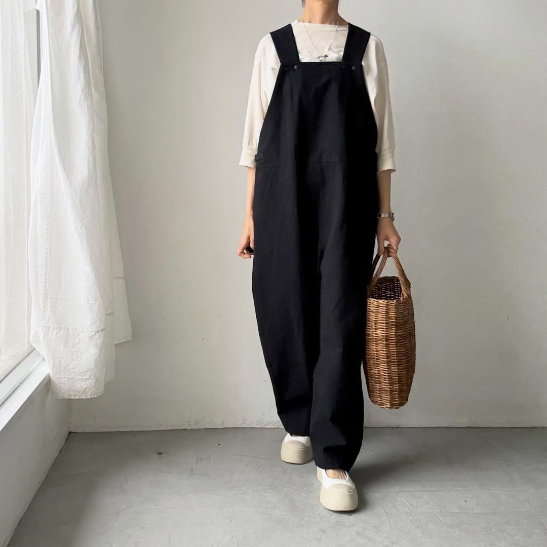 atelier naruse コットンリネンスラブオーバーオール