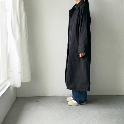 R&D.M.Co ガーメントダイステンカラーコート　ブラック
