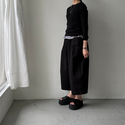 atelier d'antan Perriereコットンワイドパンツ　ブラックsize1
