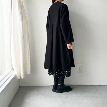 atelier d'antan Mauryノーカラーコットンコート