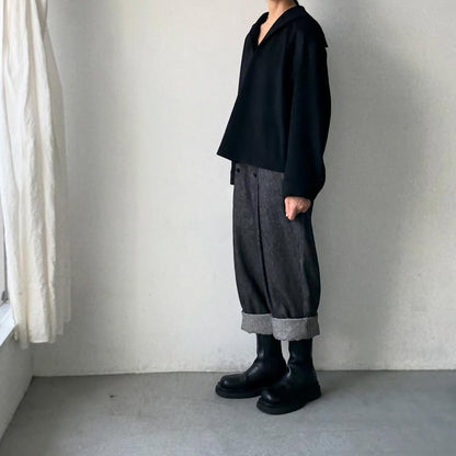 MAGALI コットンリネンデニムマリンパンツ