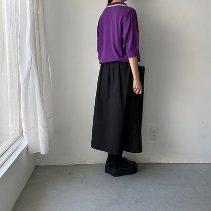 atelier naruse  コットンクロシェカラーニット　パープル