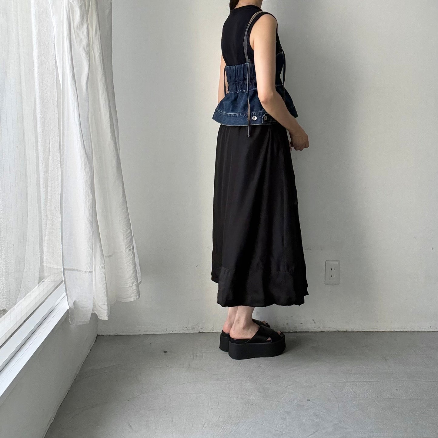 R&D.M.Co 　シルクサテンドッキングバルーンスカート