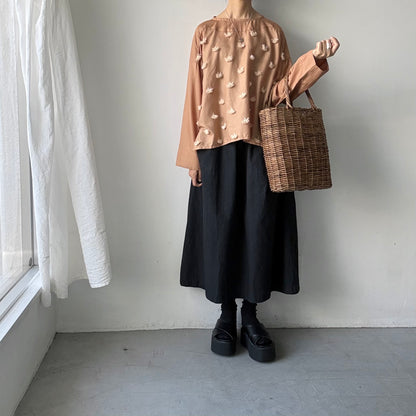 kijinokanosei  ひなぎくビッグプルオーバー　ベージュ×ベージュ