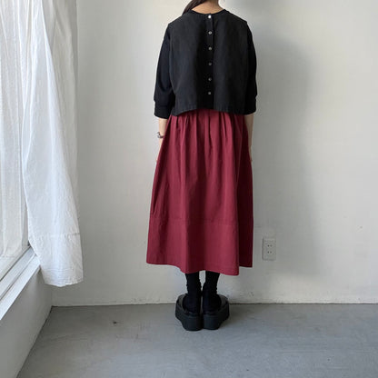 MAGALI オールドコットンラップ風スカート　レッド