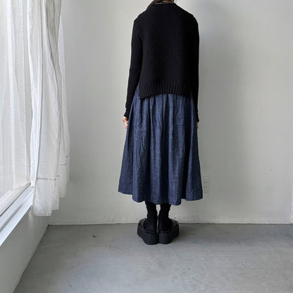 jujudhau デッドストックデニムギャザースカート