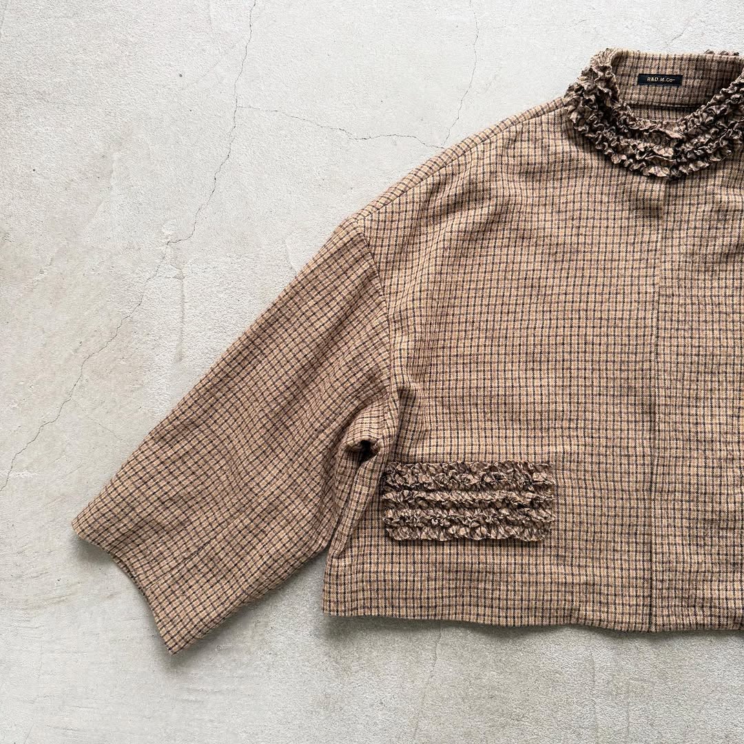 R&D.M.Co  フリルデコレーションジャケット　チェック