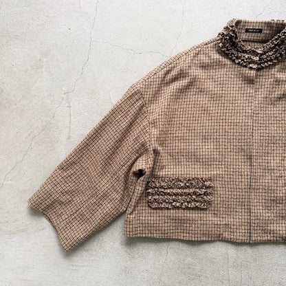 R&D.M.Co  フリルデコレーションジャケット　チェック