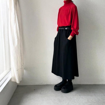 atelier naruse ウールタートルネックニット　レッド