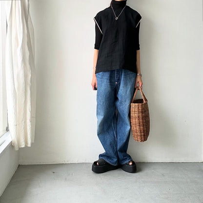 atelier naruse  リネンノースリーブブラウス