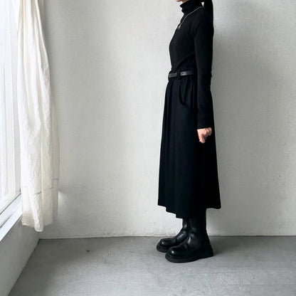 🟡木曜日入荷分予約受付🟡atelier naruse ウールポンチギャザースカート　ブラック