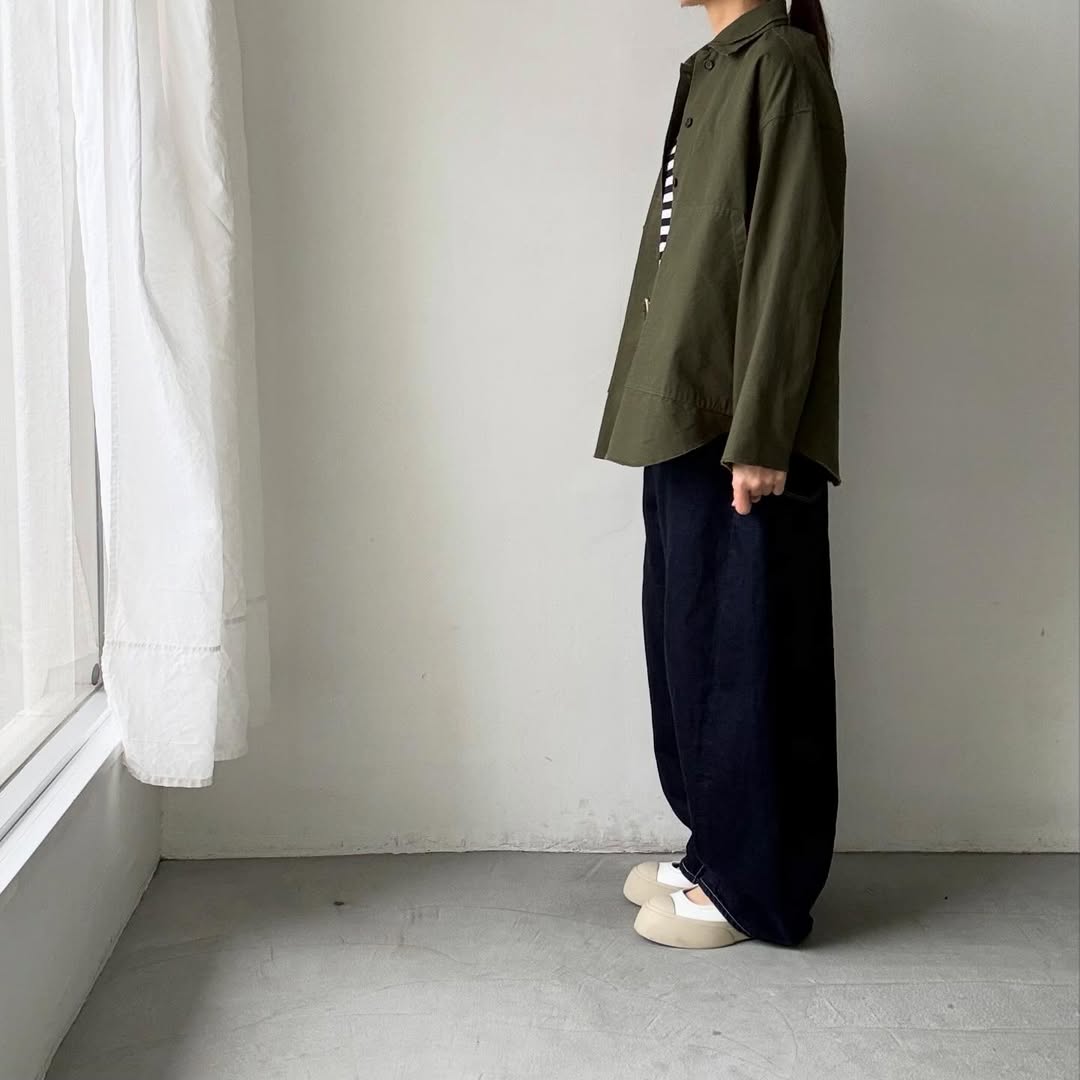 homspun  リップストップシャツジャケット　オリーブ