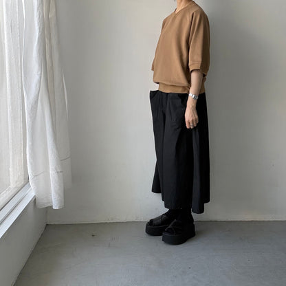 atelier naruse  コットン半袖スウェットシャツ　キャメル