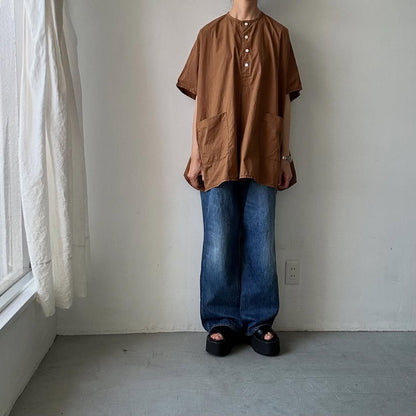 homspun コットンミニチェックビッグブラウス