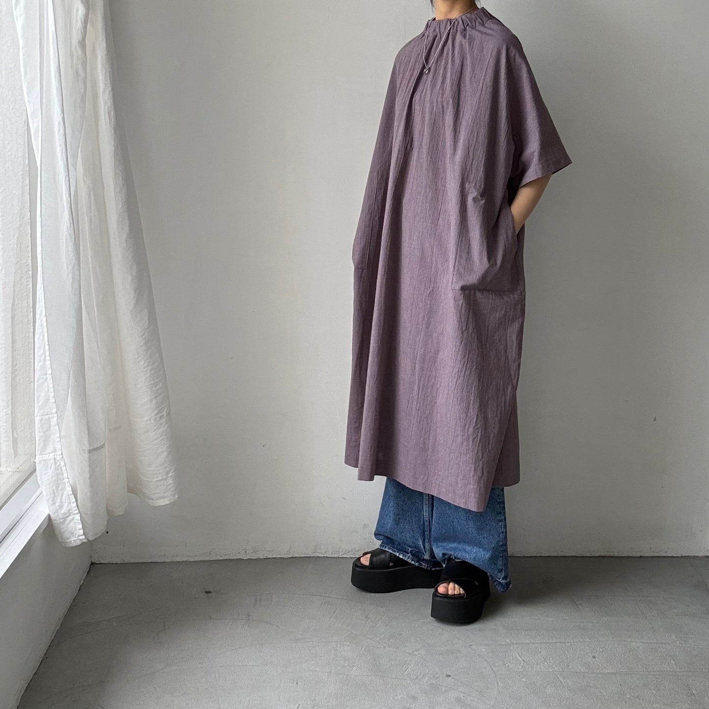 atelier d'antan Krallコットンリネンドレス