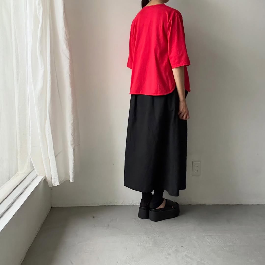 homspun  天竺5分袖カーディガン
レッド