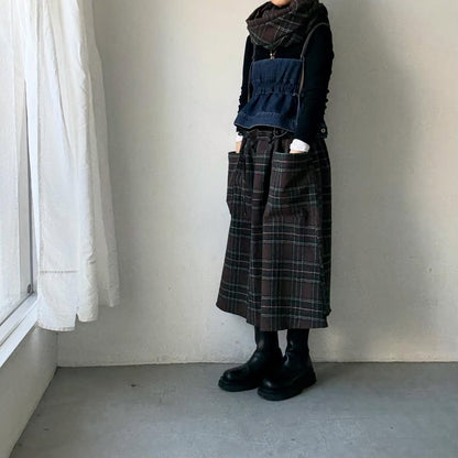 R&D.M.Co ウールタータンチェックマフラー