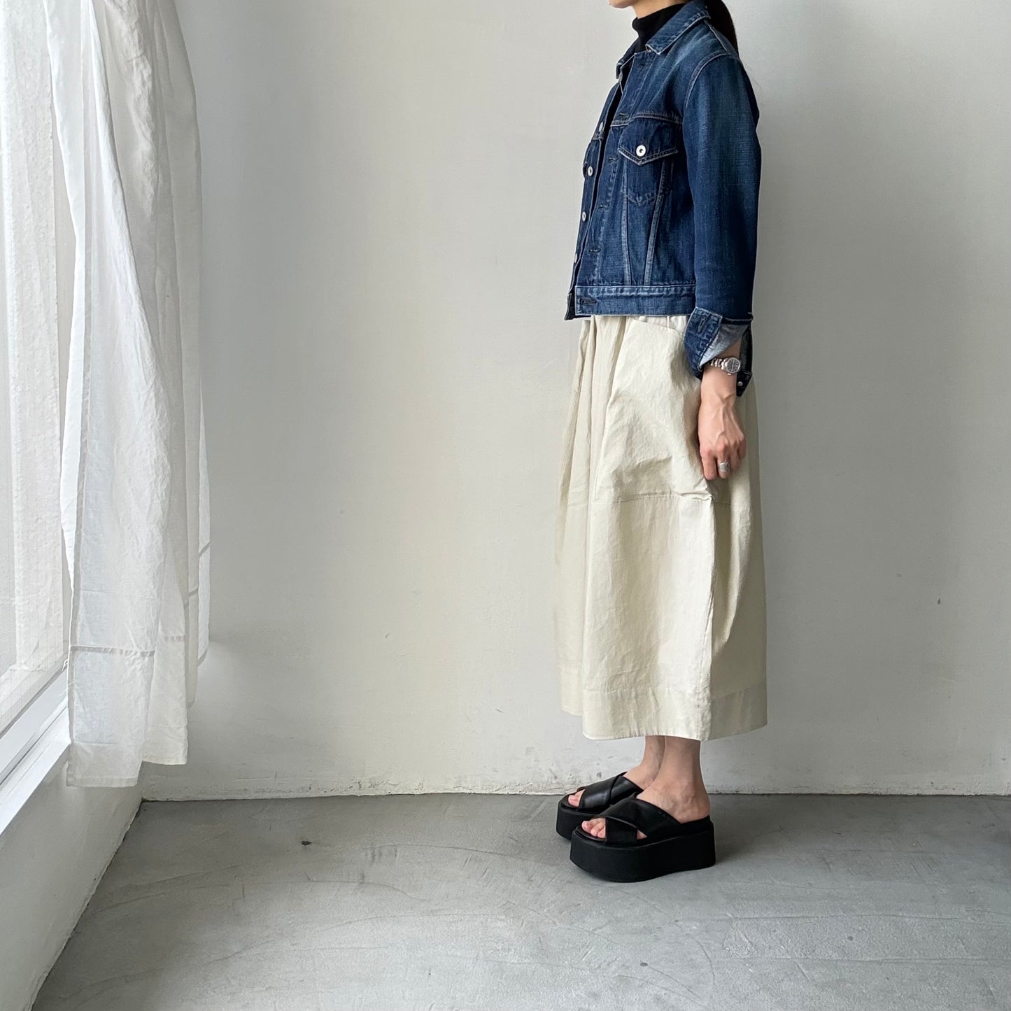 TENNE HANDCRAFTED MODERN ビッグポケットキュロット　ベージュ