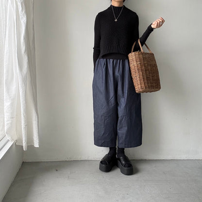 Linenya  デニムタックワイドパンツ
