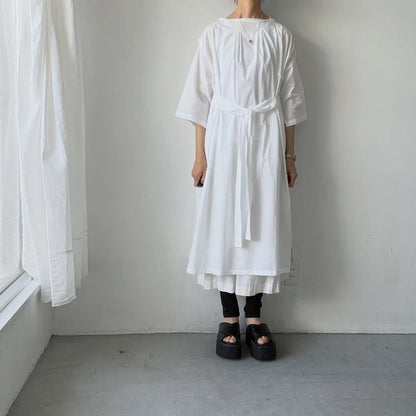 ayanoguchiaya　フリップロングシャツドレス　ホワイト
