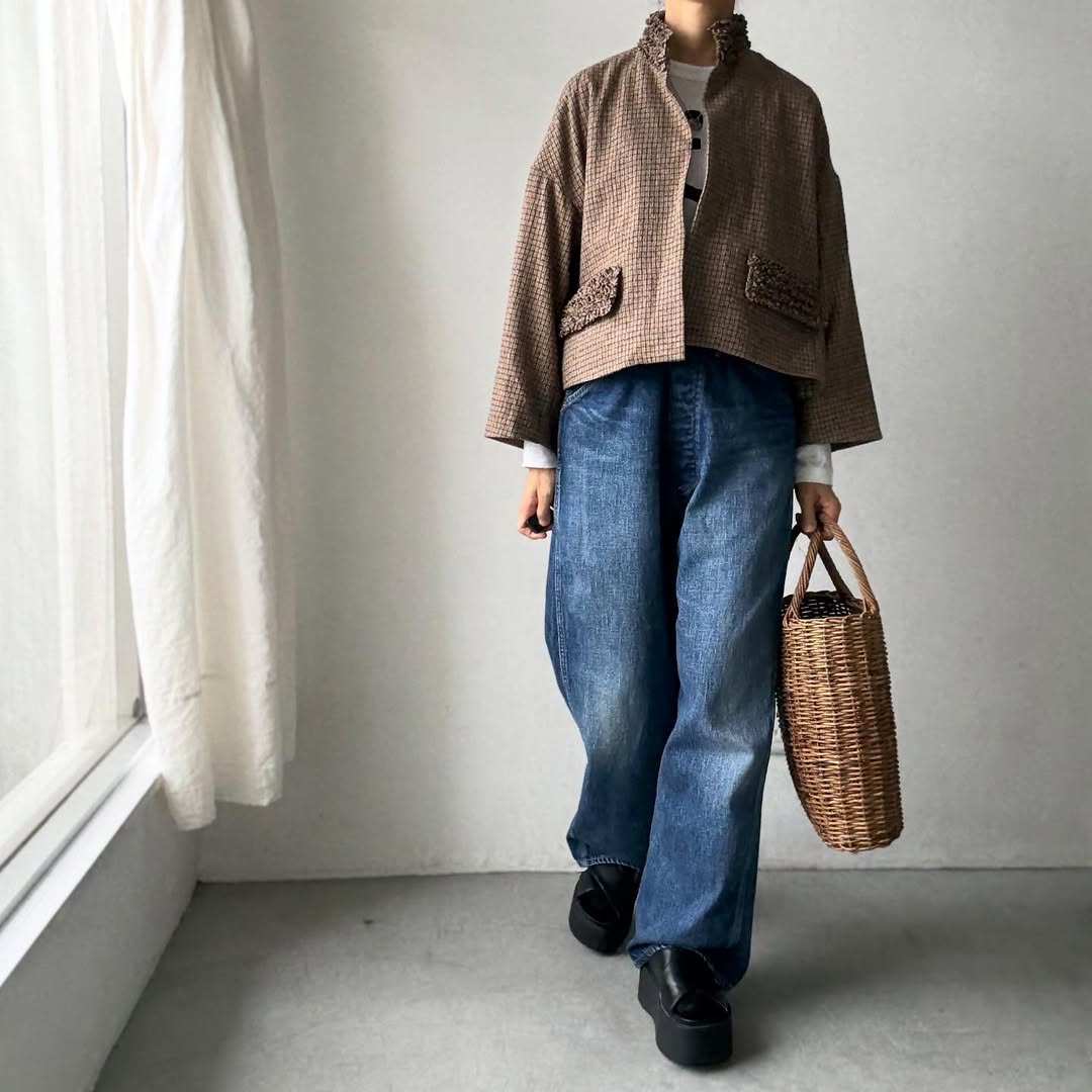 R&D.M.Co  フリルデコレーションジャケット　チェック