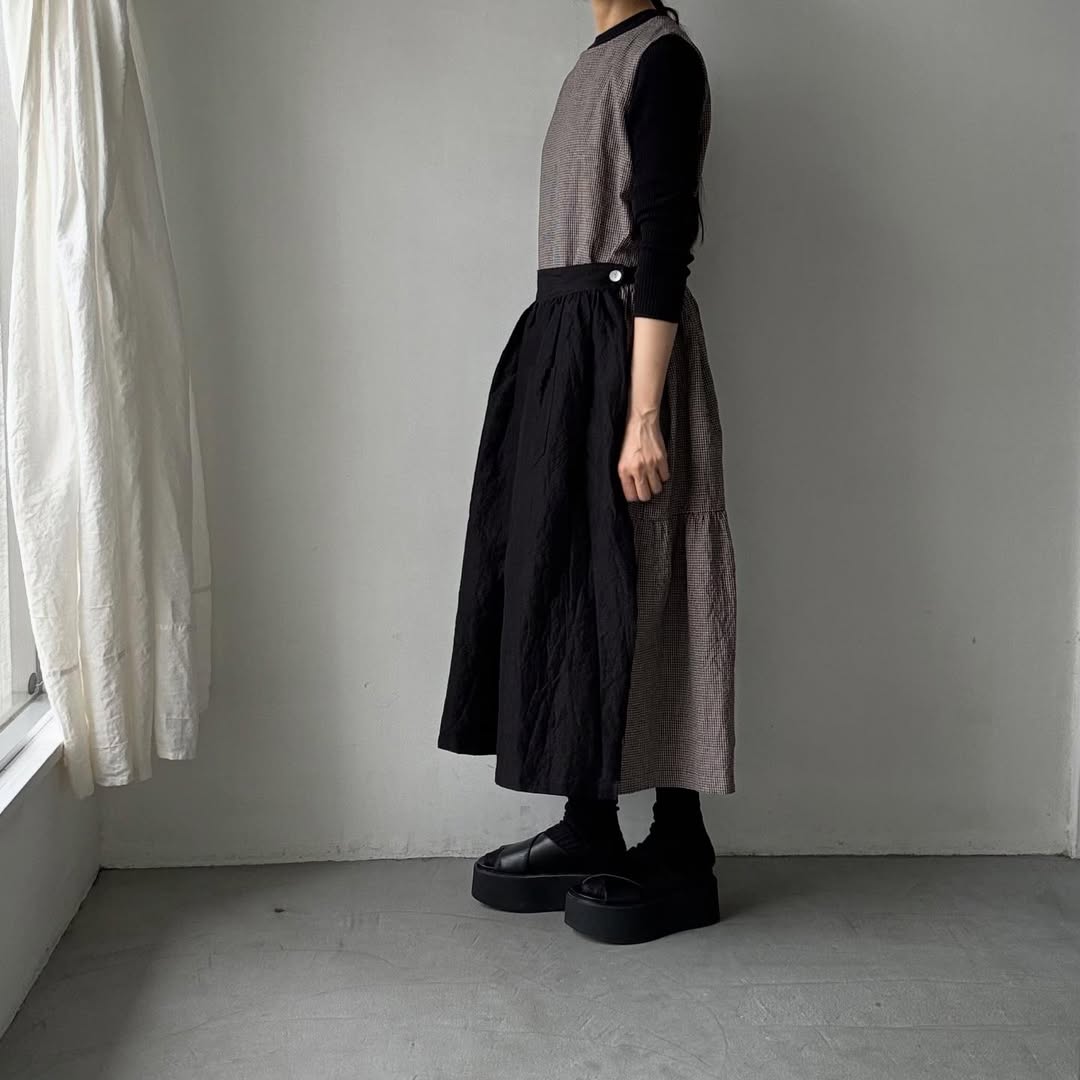 Linenya  ティアードワンピース　チェック