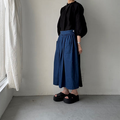R&D.M.Co  シェーディングチェックスモックブラウス