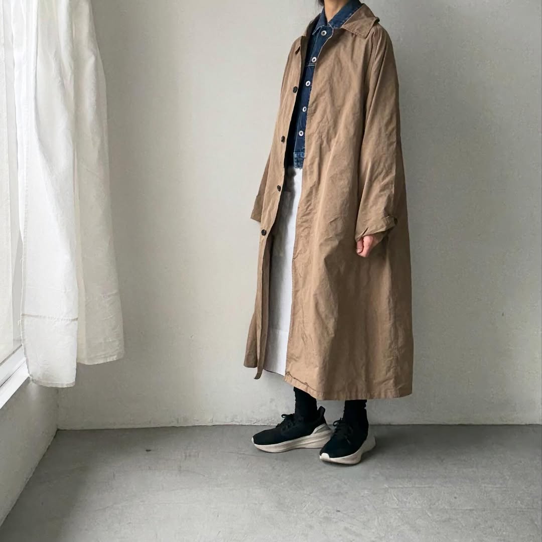 R&D.M.Co ガーメントダイステンカラーコート　ベージュ