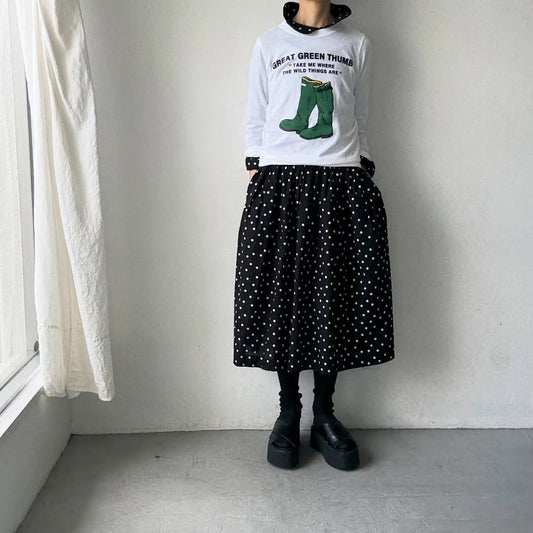 R&D.M.Co グリーンブーツ長袖Tシャツ