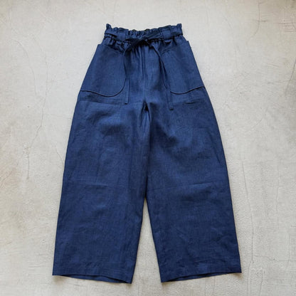 MAGALI インディゴリネンロングパンツ