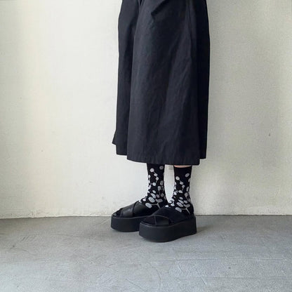 atelier naruse  コットンプラネットミドルソックス　ブラック