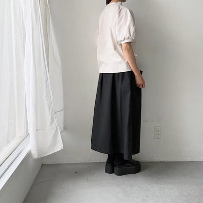 MAGALI コットン天竺ギャザースリーブカットソー　オートミール