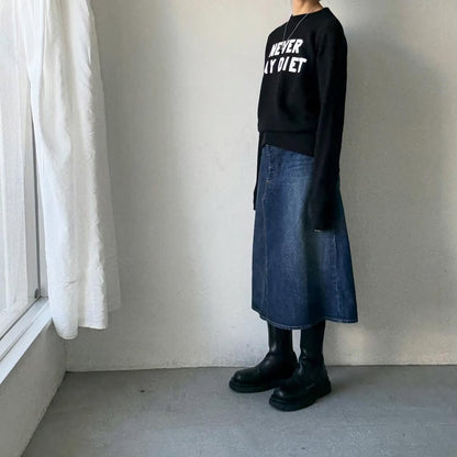 R&D.M.Co  NEVER SAY DIET スウェットシャツ　ブラック