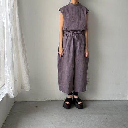 atelier d'antan Pigott コットンリネンノースリーブシャツ