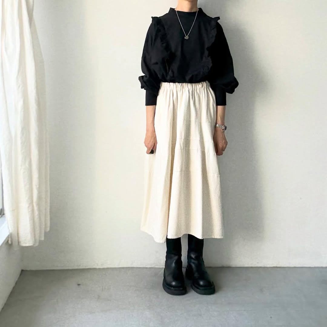 MAGALI コットン天竺ショルダーフリルカットソー