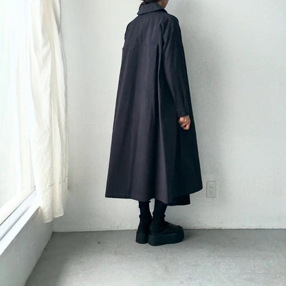 atelier d'antan Girardコットンコートワンピース　ダークグレー
