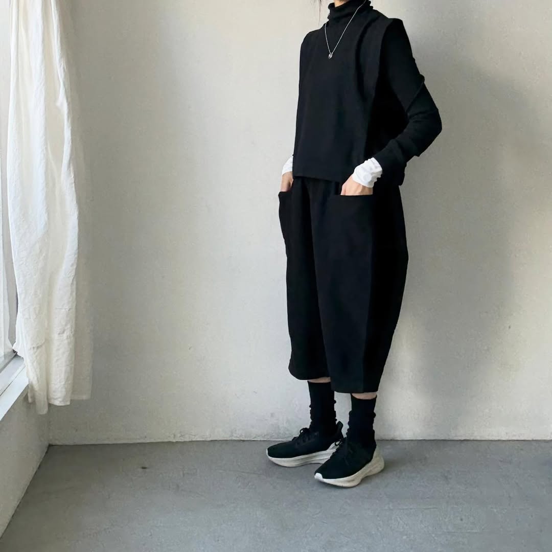 homspun オーガニックコットン起毛8分丈パンツ