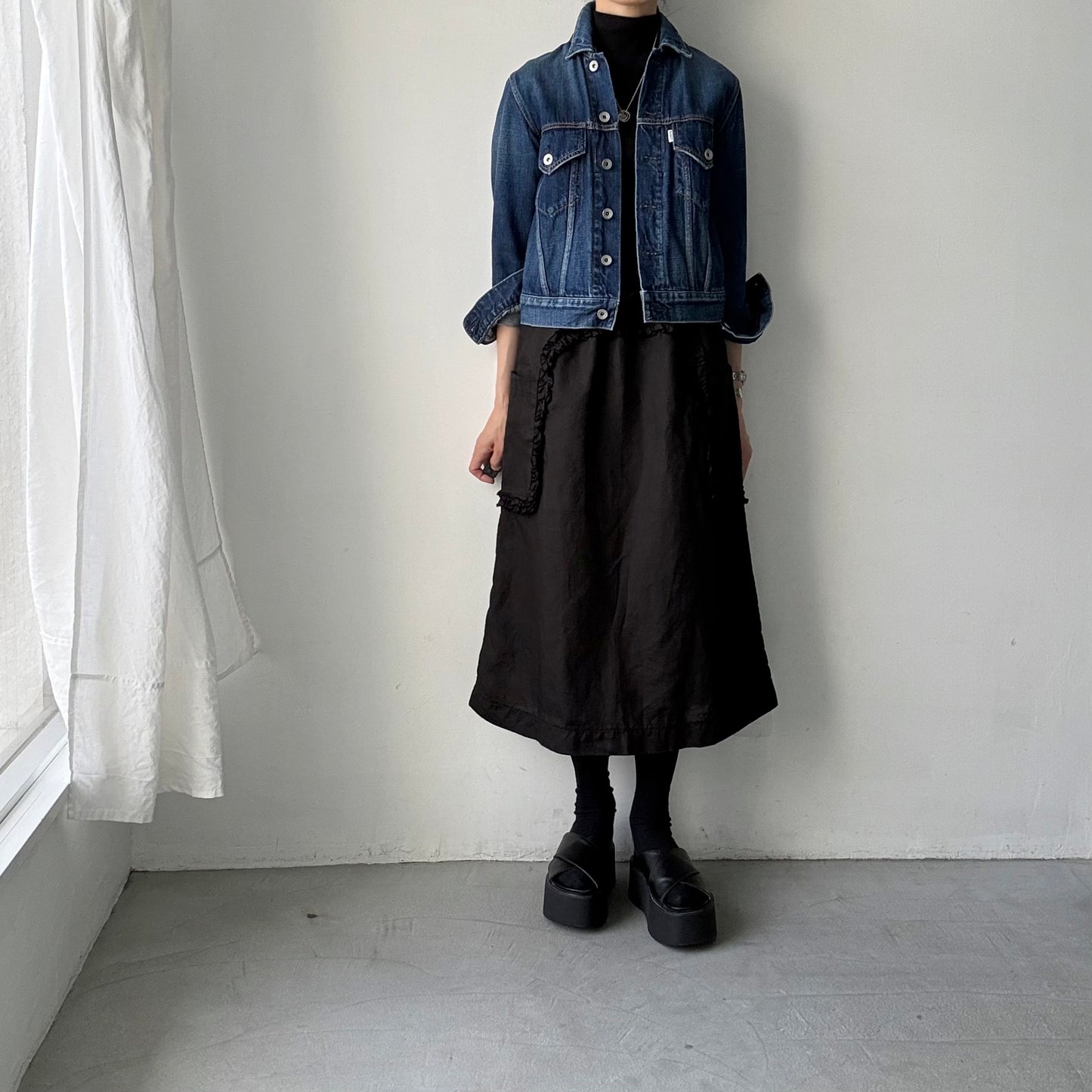 R&D.M.Co  リネンガーメントダイフリルデコレーションスカート