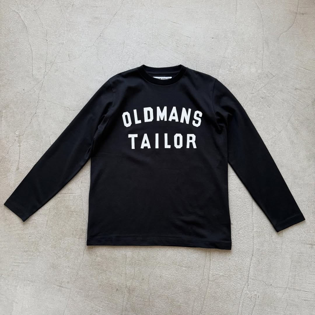 OLDMANS TAILOR OMTラバープリント長袖Tシャツ　ブラック