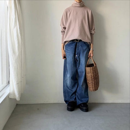 Linenya  コットンハイネックプルオーバー　ベージュ