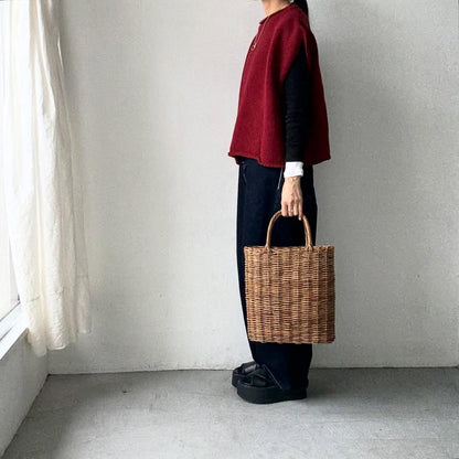 atelier d'antan Rude ウールニットベスト　ダークレッド