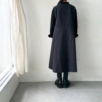 atelier d'antan kobell コットンエプロンドレス　  ダークグレー