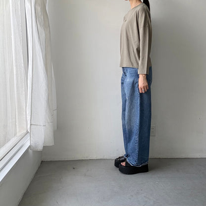 R&D.M.Co  ドロップキャンディボタンロングスリーブTシャツ　カーキ