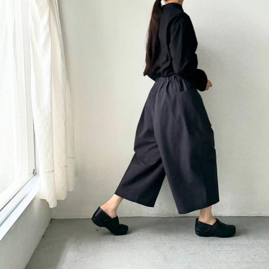 atelier d'antan Perriereコットンワイドパンツ　  ダークグレー