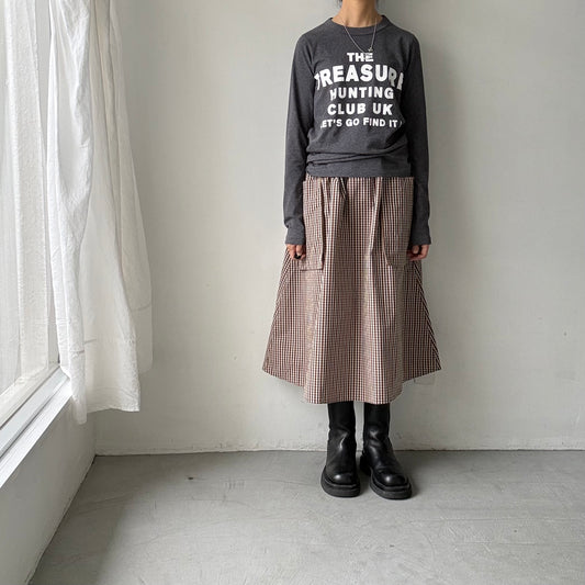 R&D.M.Co トレジャーハンティング長袖Tシャツ　チャコールグレー