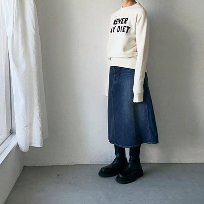 R&D.M.Co  NEVER SAY DIET スウェットシャツ　ナチュラル