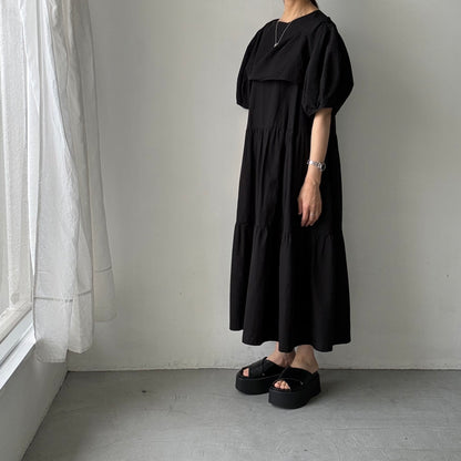 R&D.M.Co  コットンリネンシルクワッシャープルオーバーボレロ　ブラック